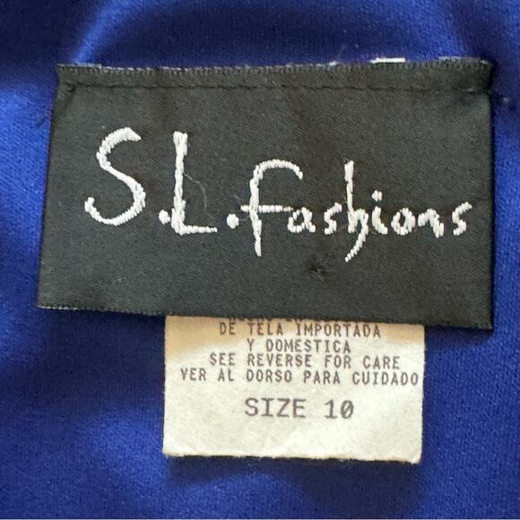 S.L. Fashion blue short sleeve midi dress size 10 b8 - Picture 2 of 3